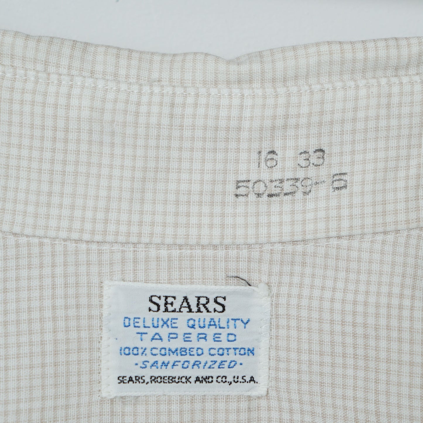 Sears Cotton Check Shirt / Late ’60s–Early ’70s (Made in USA)