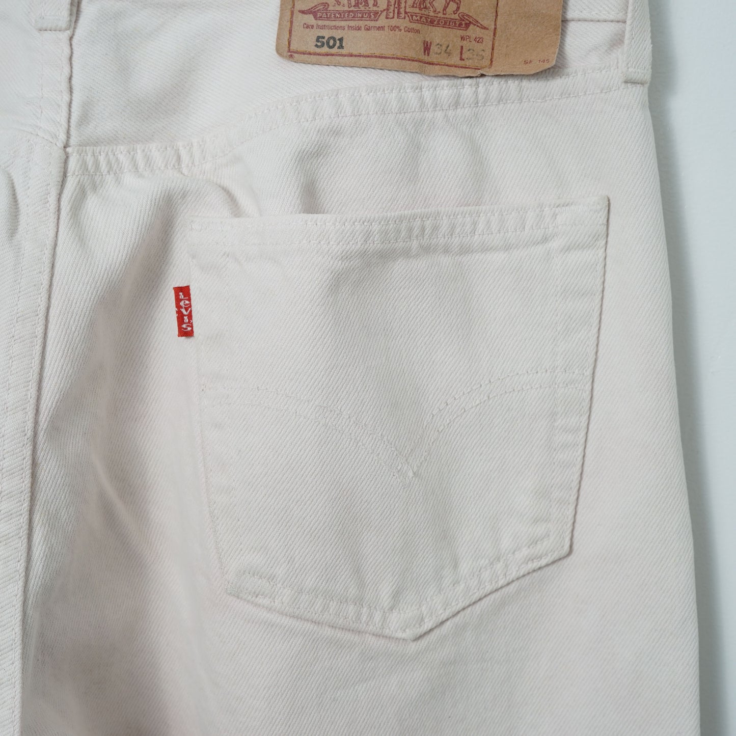 Levi’s 5 Pocket White Denim Pants / Mid '90s (Made in France)