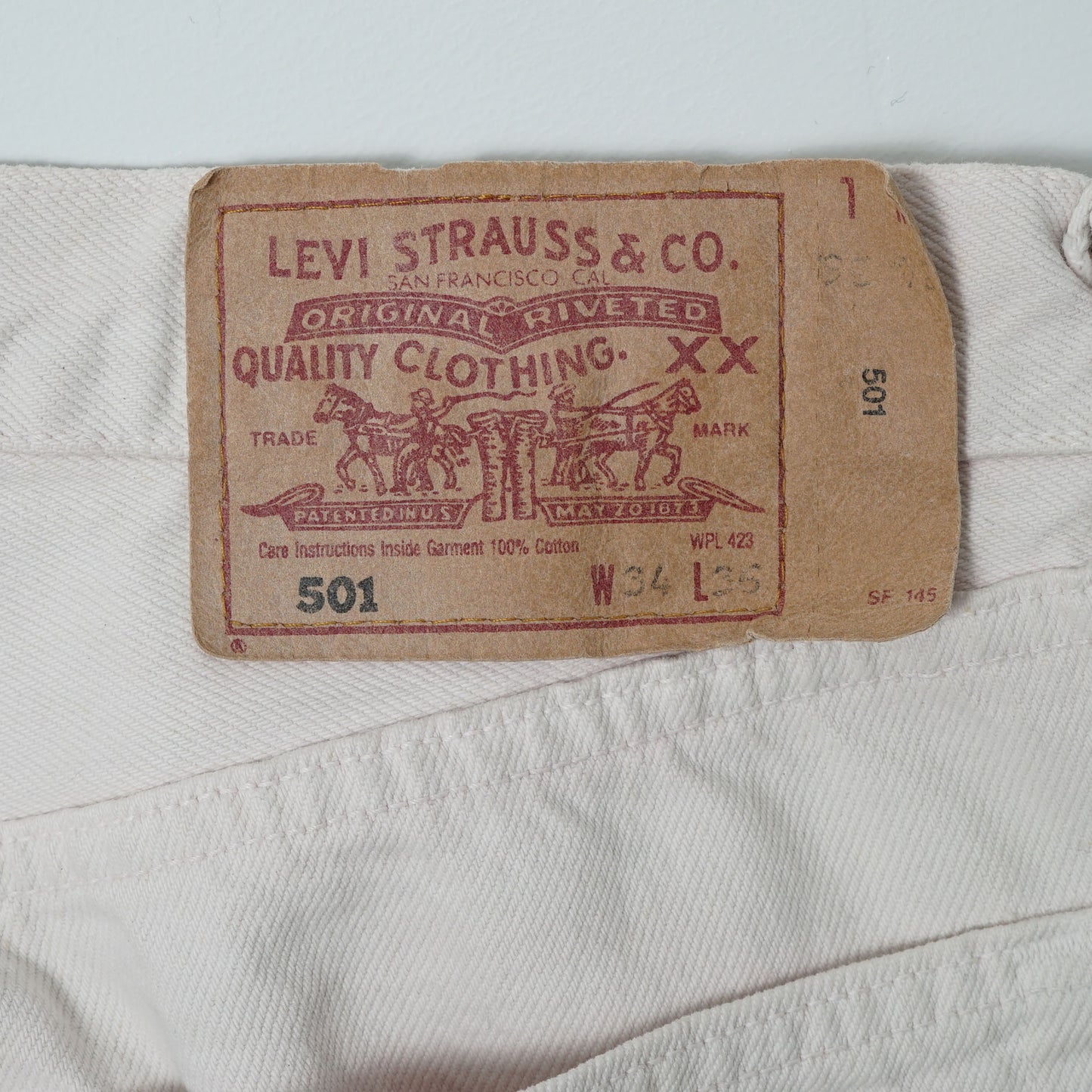 Levi’s 5 Pocket White Denim Pants / Mid '90s (Made in France)
