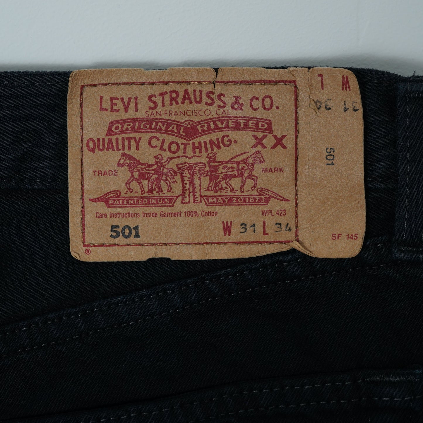 Levi’s 5 Pocket Black Denim Pants / Mid '90s (Made in UK)