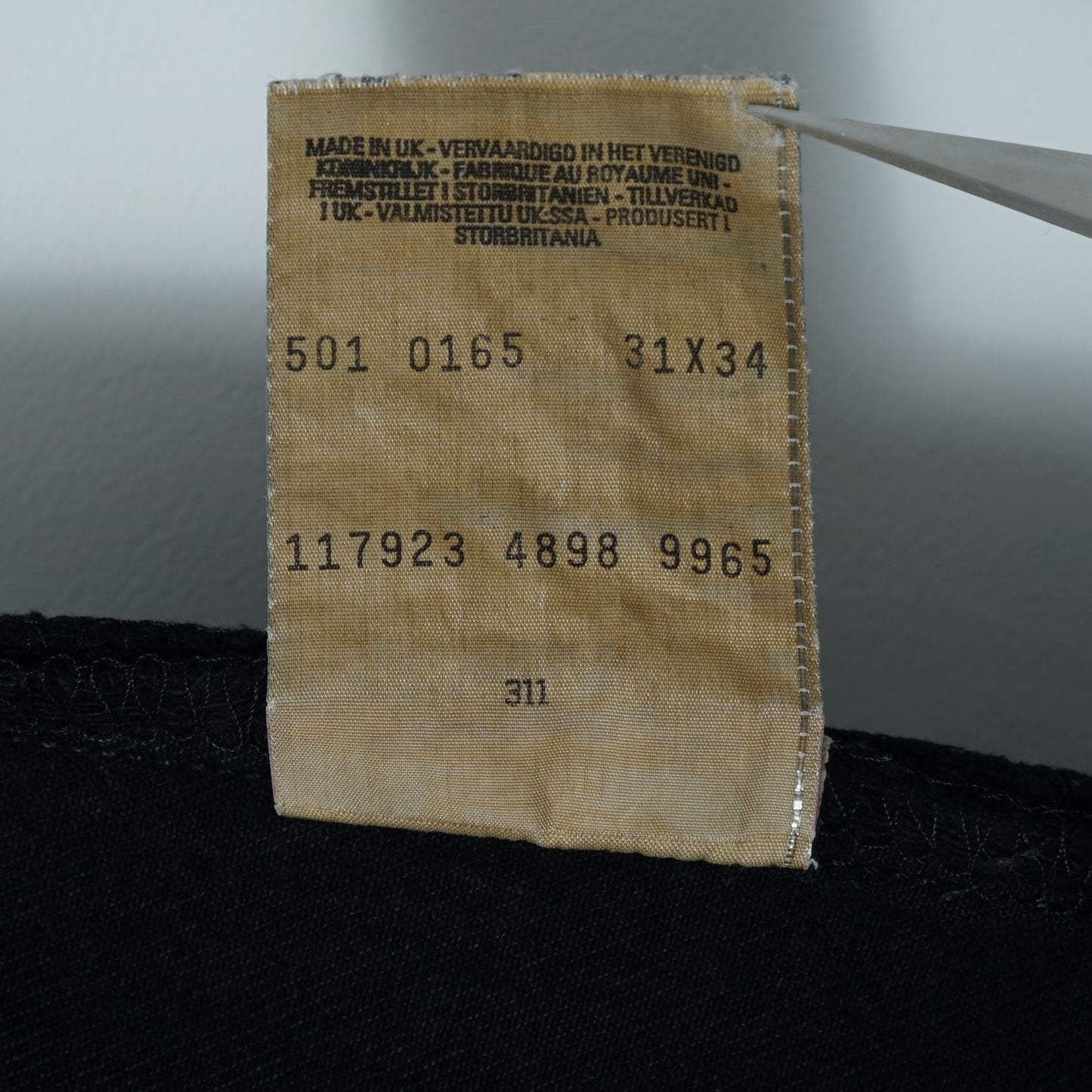 Levi’s 5 Pocket Black Denim Pants / Mid '90s (Made in UK)