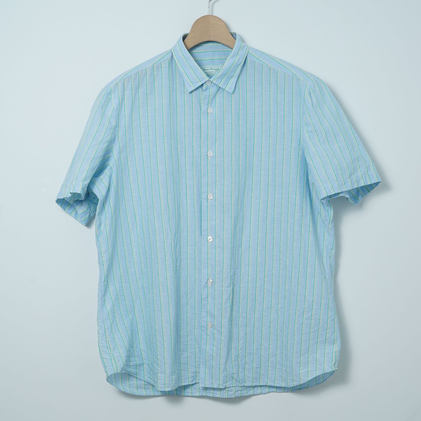 Enrico Formicola Napoli Cotton Linen Stripe Shirt / Late ’00s-Early '10s (Made in Italy)