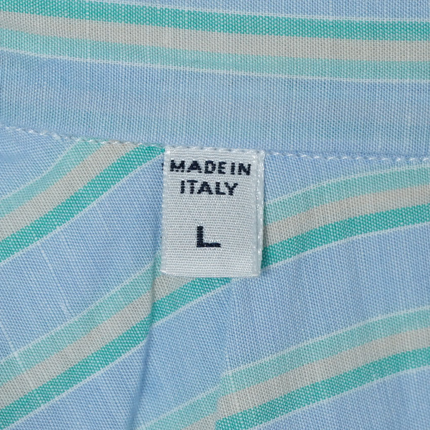 Enrico Formicola Napoli Cotton Linen Stripe Shirt / Late ’00s-Early '10s (Made in Italy)