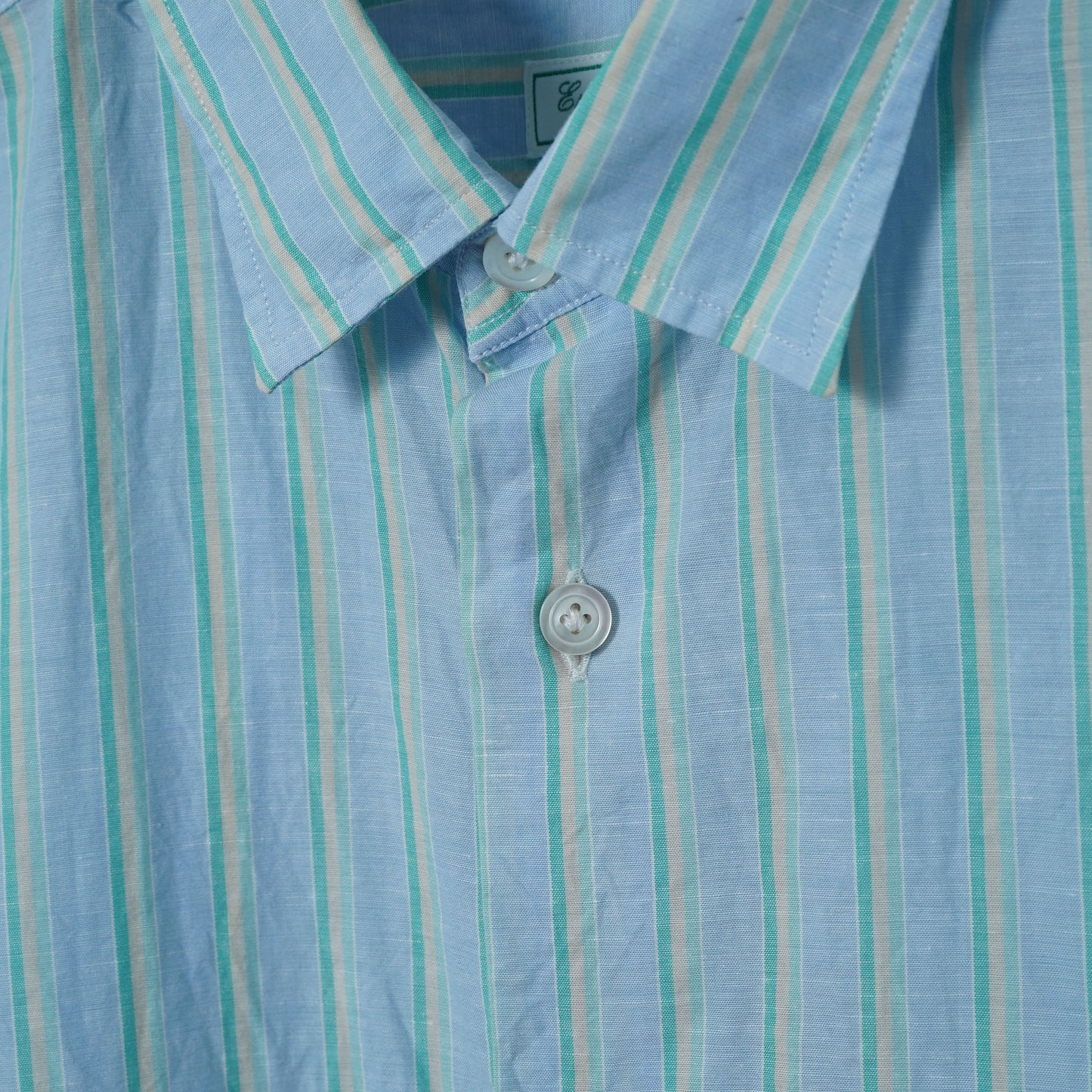 Enrico Formicola Napoli Cotton Linen Stripe Shirt / Late ’00s-Early '10s (Made in Italy)