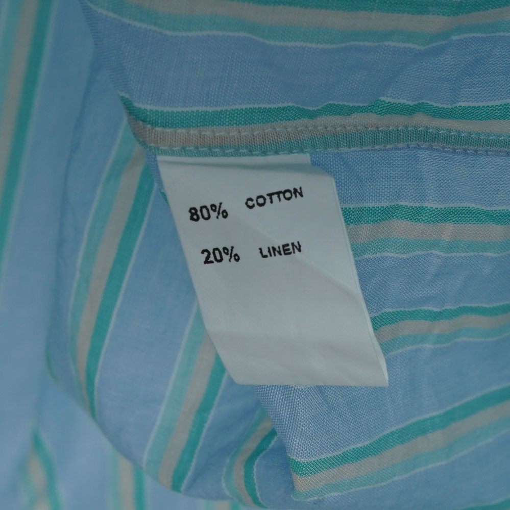 Enrico Formicola Napoli Cotton Linen Stripe Shirt / Late ’00s-Early '10s (Made in Italy)