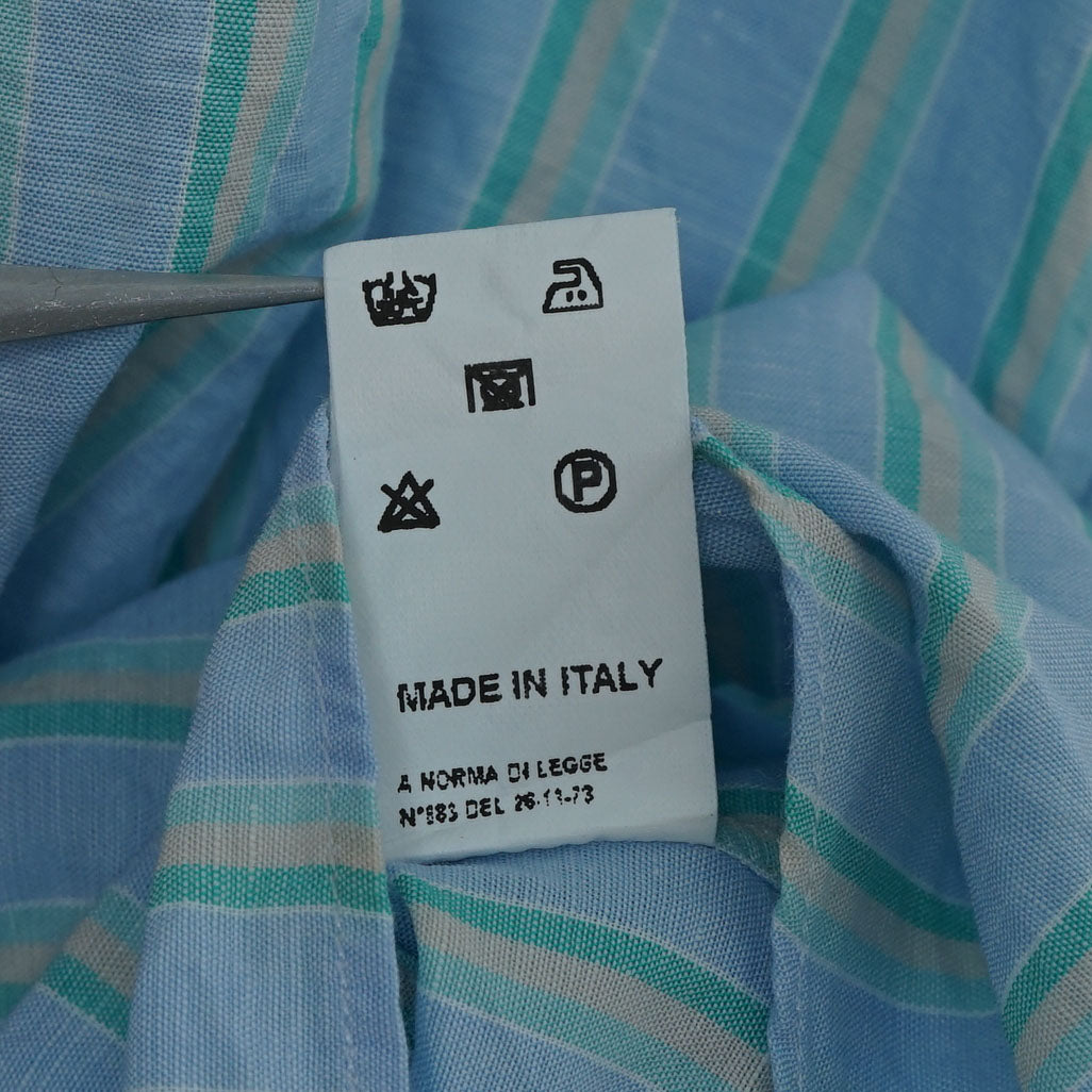 Enrico Formicola Napoli Cotton Linen Stripe Shirt / Late ’00s-Early '10s (Made in Italy)