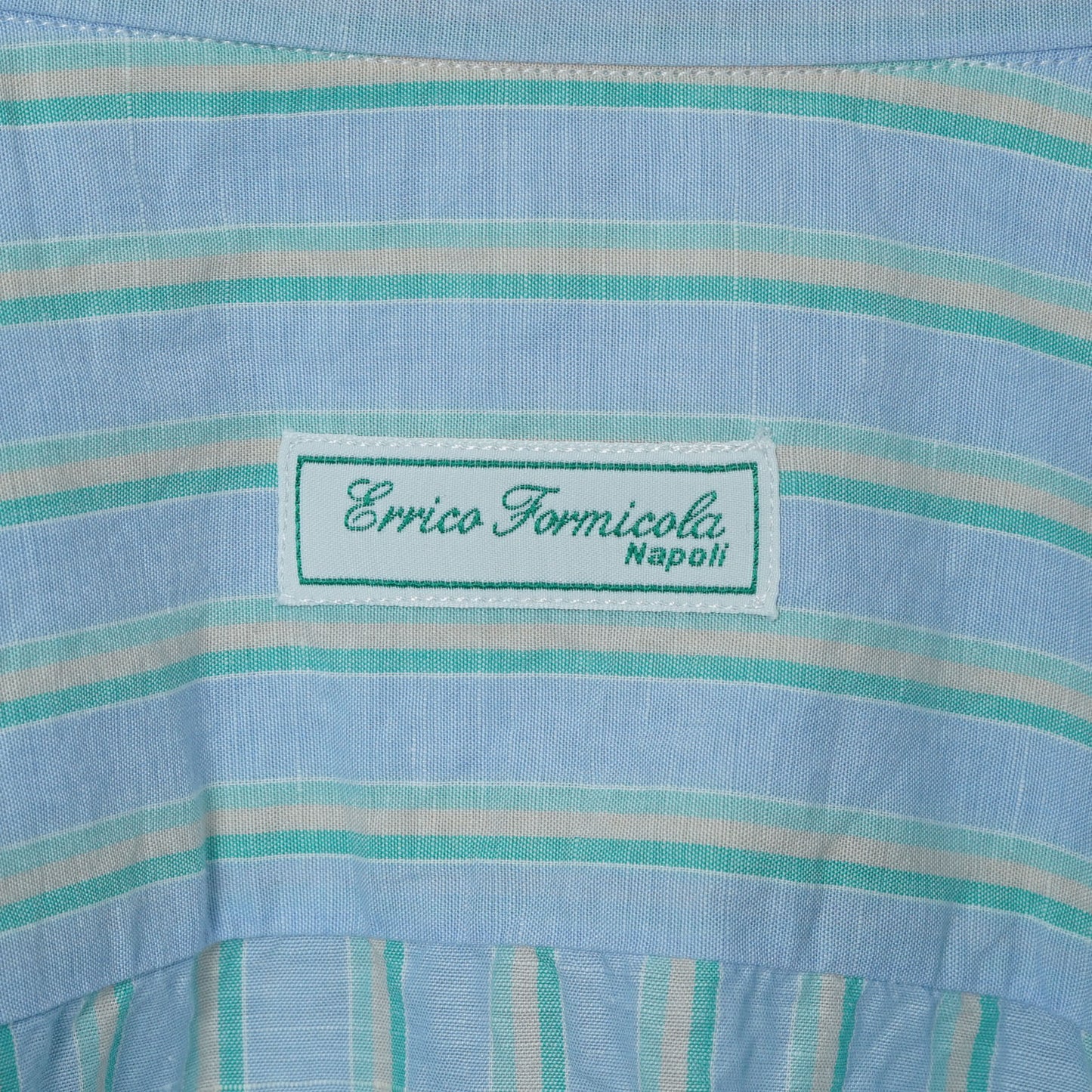 Enrico Formicola Napoli Cotton Linen Stripe Shirt / Late ’00s-Early '10s (Made in Italy)
