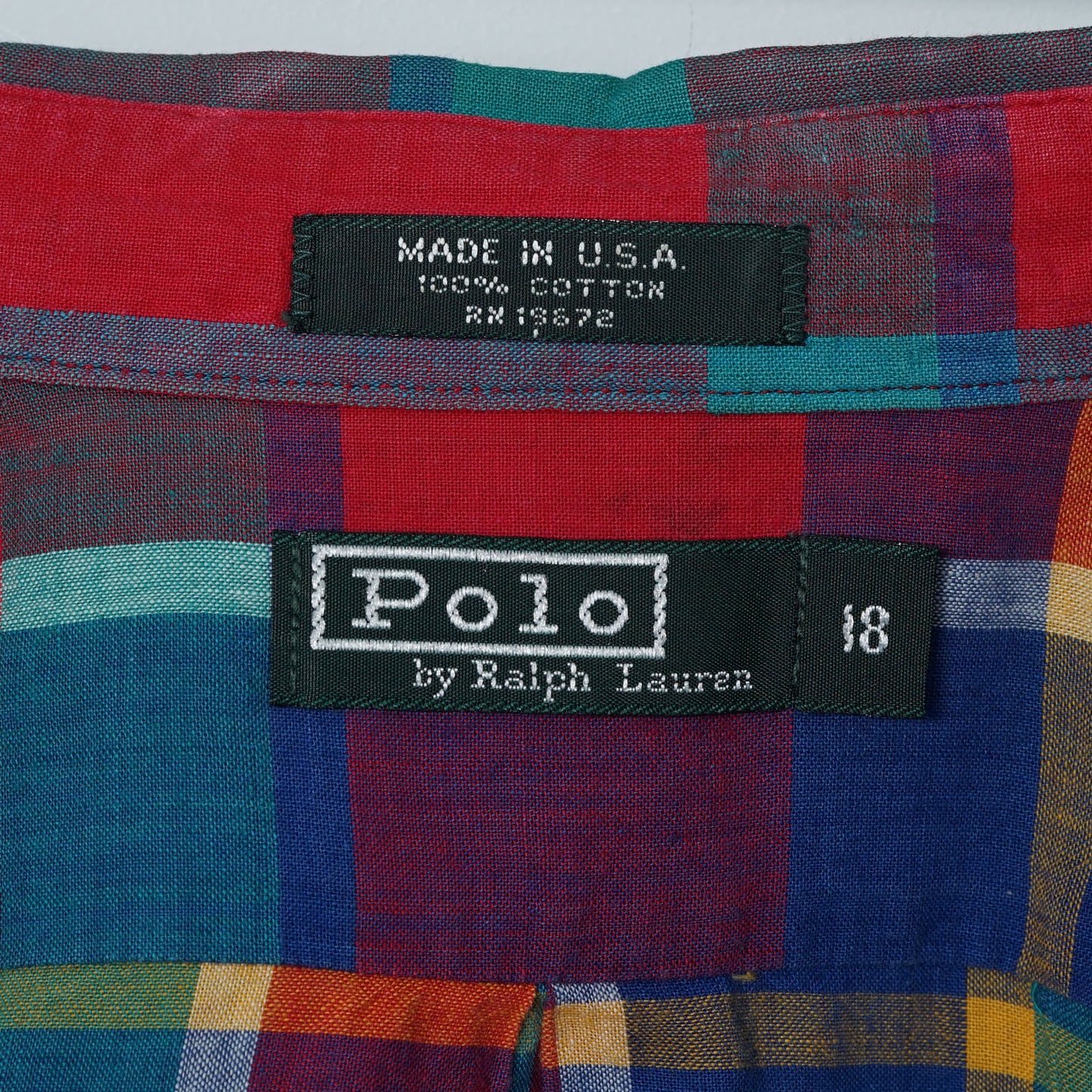 Polo by Ralph Lauren Cotton Check Shirt / Late ’90s-Early '00s (Made in USA)