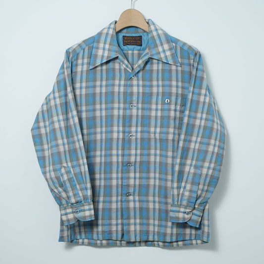 Pendleton Open Collar Wool Check Shirt / Late ’60s–Early ’70s (Made in USA)
