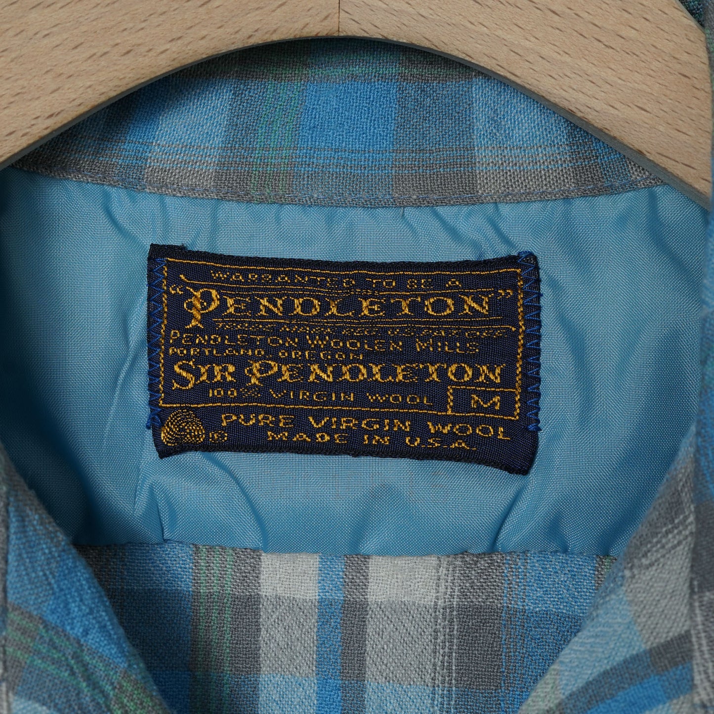 Pendleton Open Collar Wool Check Shirt / Late ’60s–Early ’70s (Made in USA)