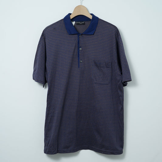 Celine Homme Cotton Check Polo Shirt / Late ’90s-Early '00s (Made in Italy)