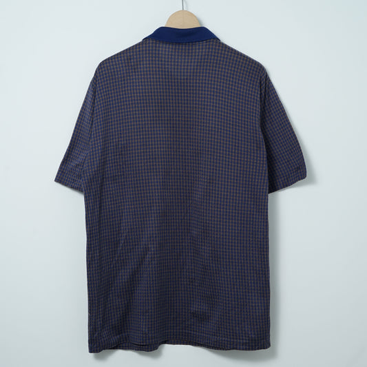 Celine Homme Cotton Check Polo Shirt / Late ’90s-Early '00s (Made in Italy)