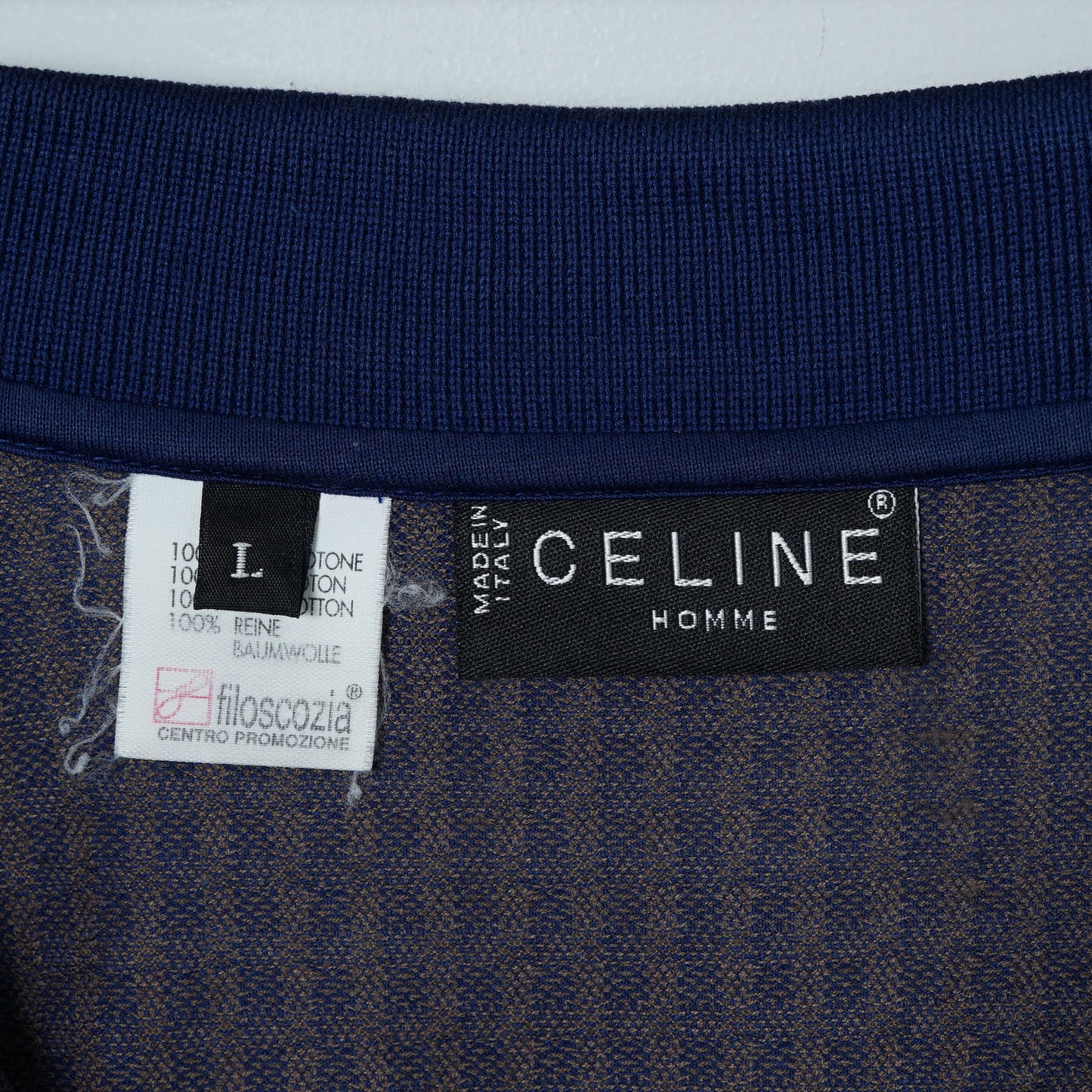 Celine Homme Cotton Check Polo Shirt / Late ’90s-Early '00s (Made in Italy)