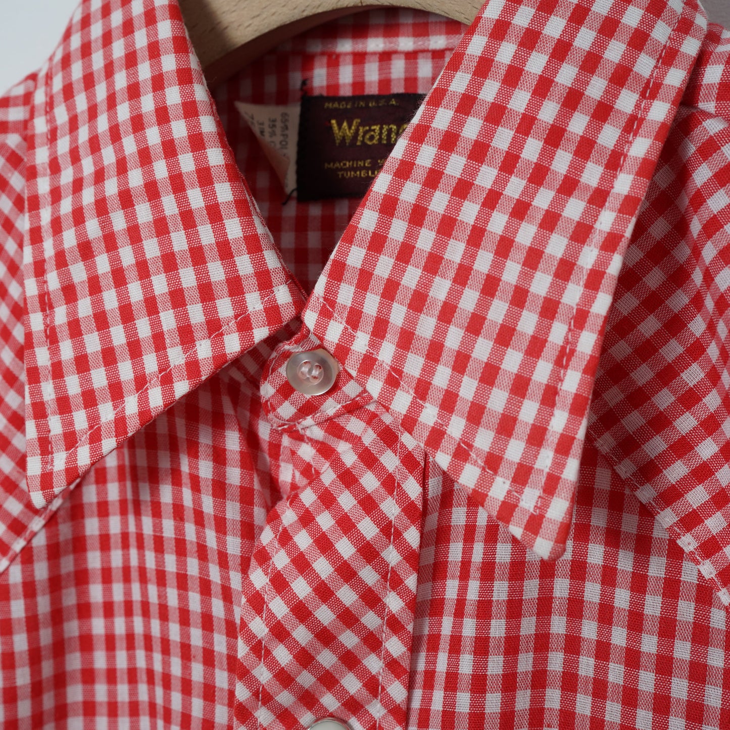 Wrangler Gingham Check Western Shirt / Late ’70s-Early '80s (Made in USA)