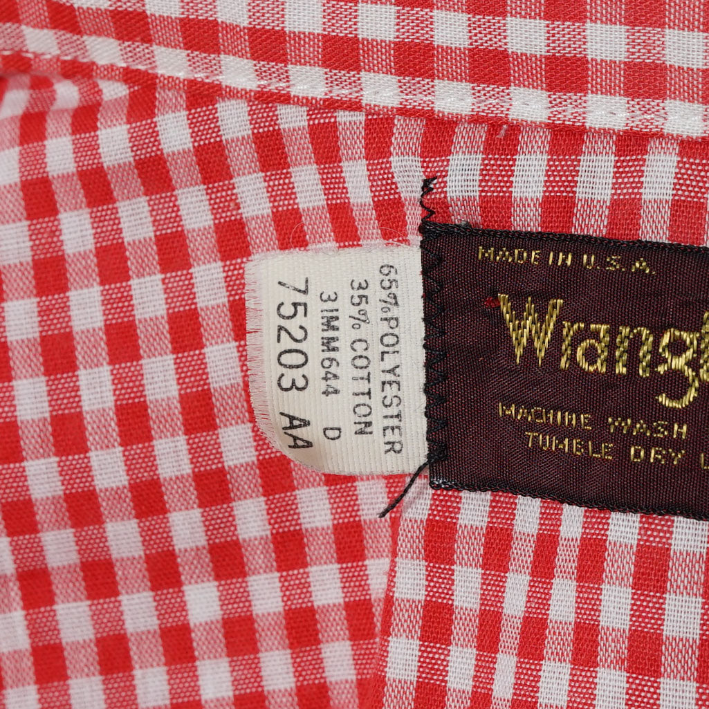 Wrangler Gingham Check Western Shirt / Late ’70s-Early '80s (Made in USA)