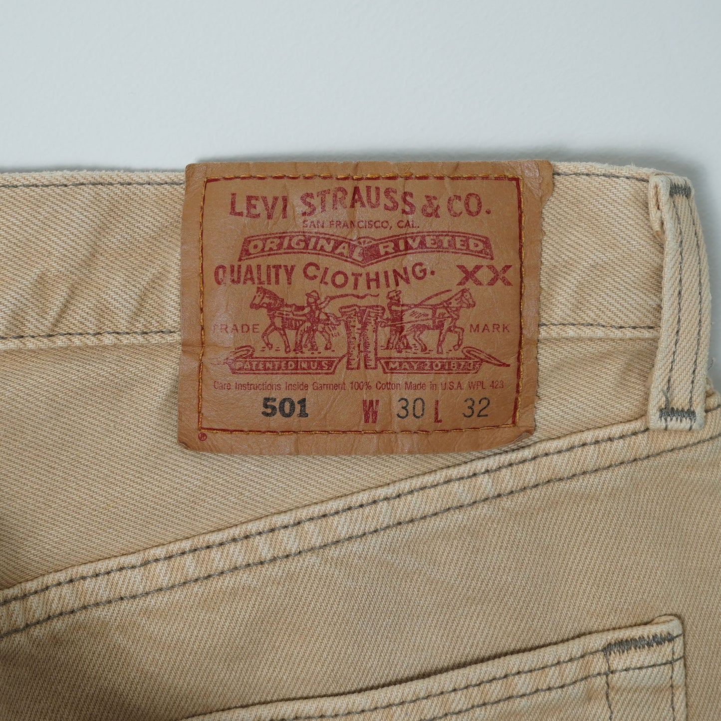 Levi’s 5 Pocket Beige Denim Pants / Late ’90s-Early '00s (Made in USA)