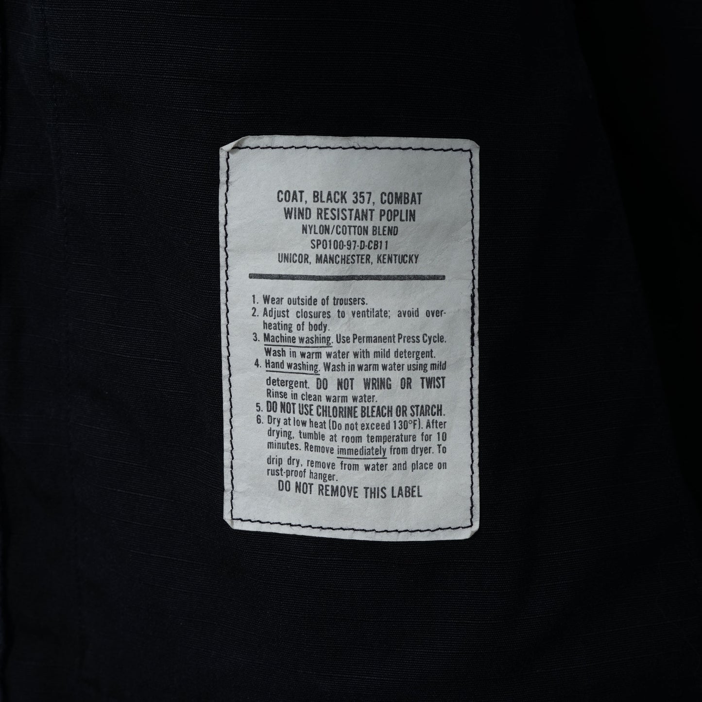 U.S. Military Black 375 BDU Jacket / Late '90s (Made in USA)