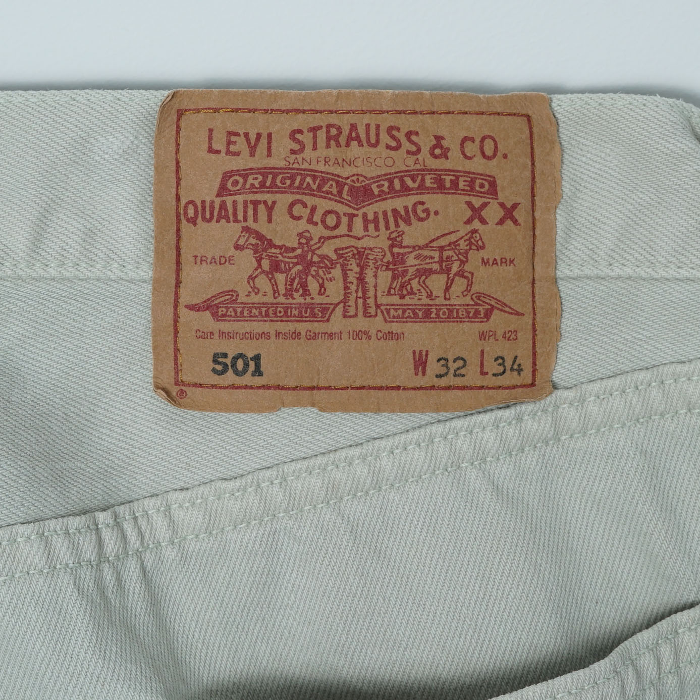 Levi’s 5 Pocket Ecru Denim Pants / Mid '90s (Made in France)