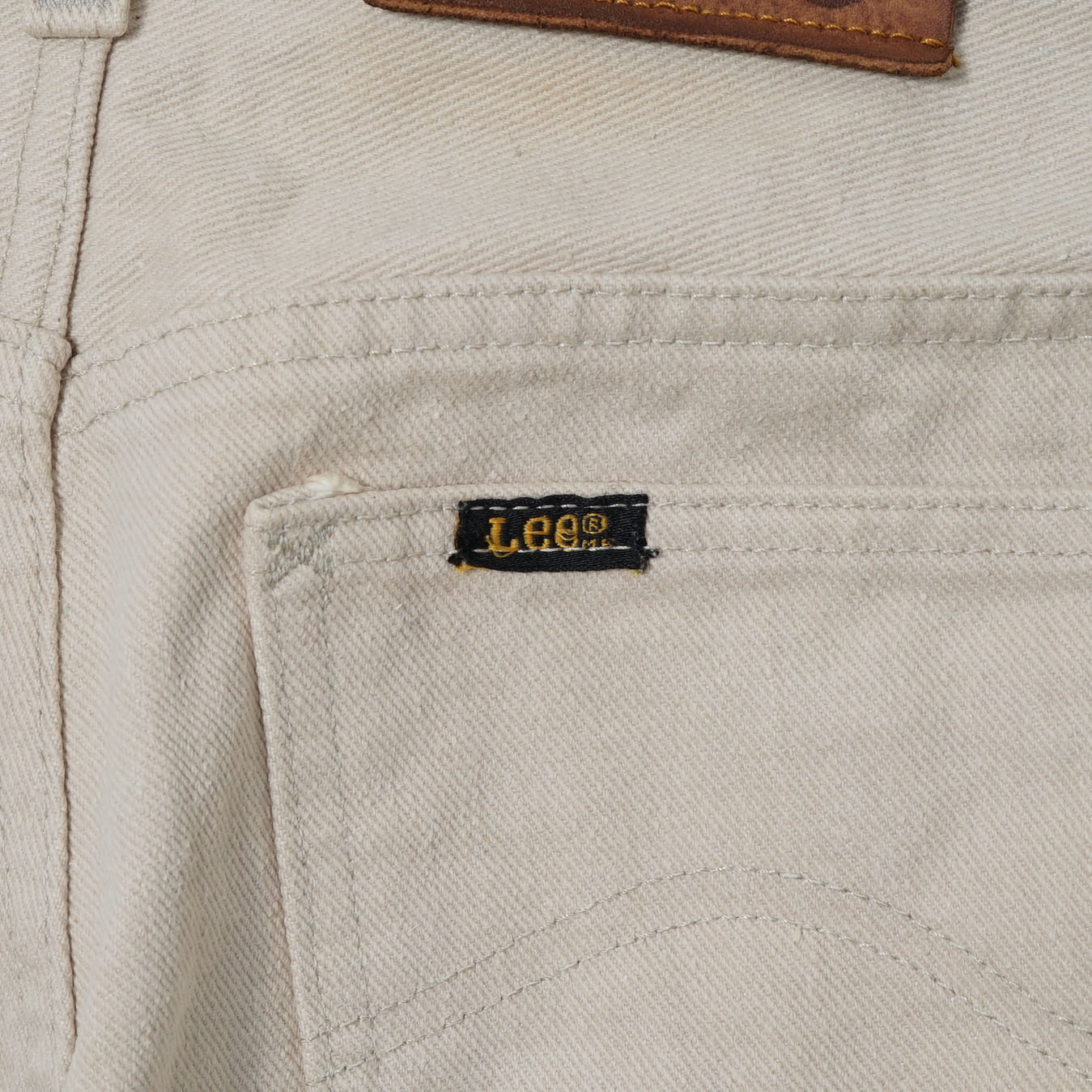 Lee Riders 5 Pocket Ecru Denim Pants / Early '80s-Mid '80s (Made in USA)