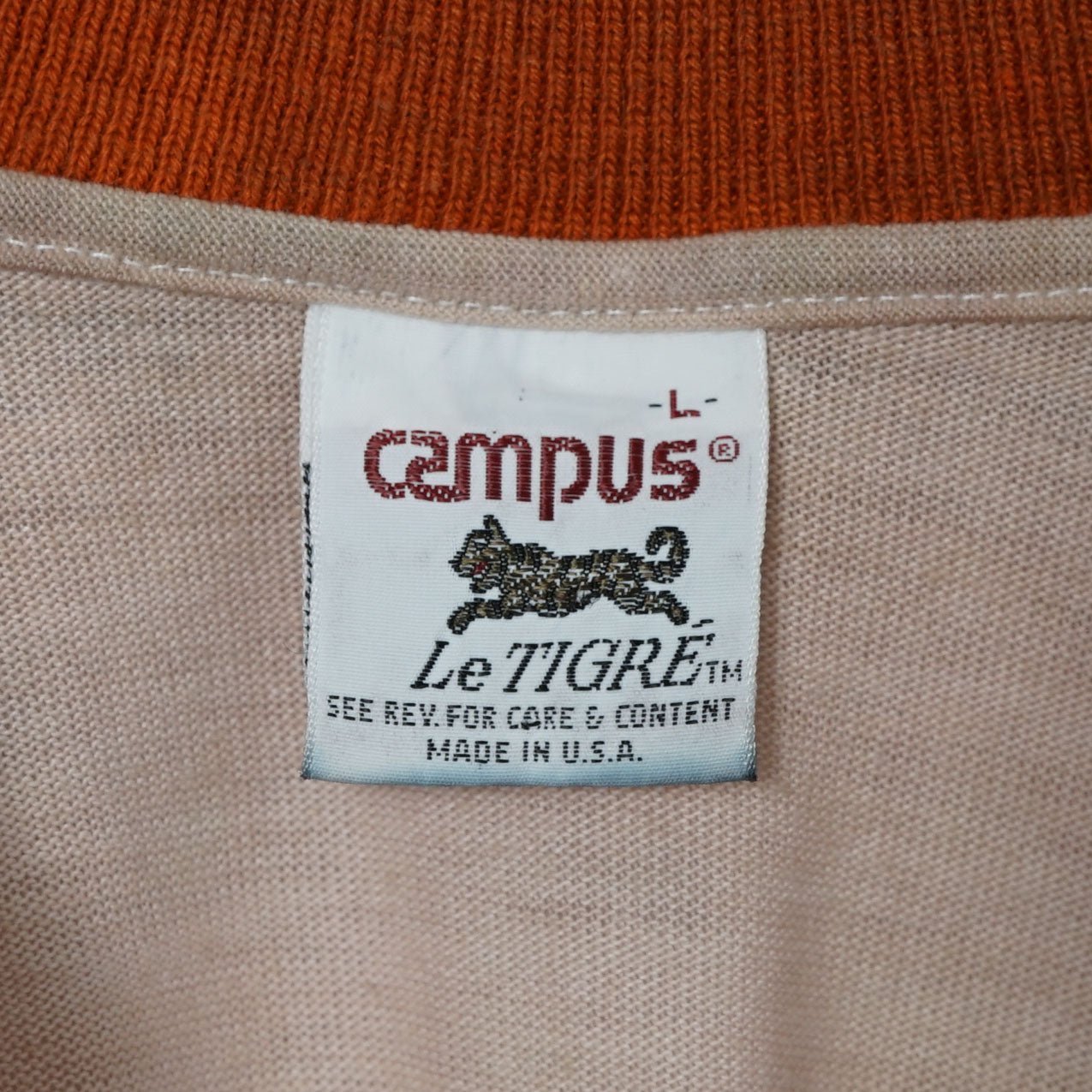 Campus Le Tigre Polo Shirt / Early '80s-Mid '80s (Made in USA)