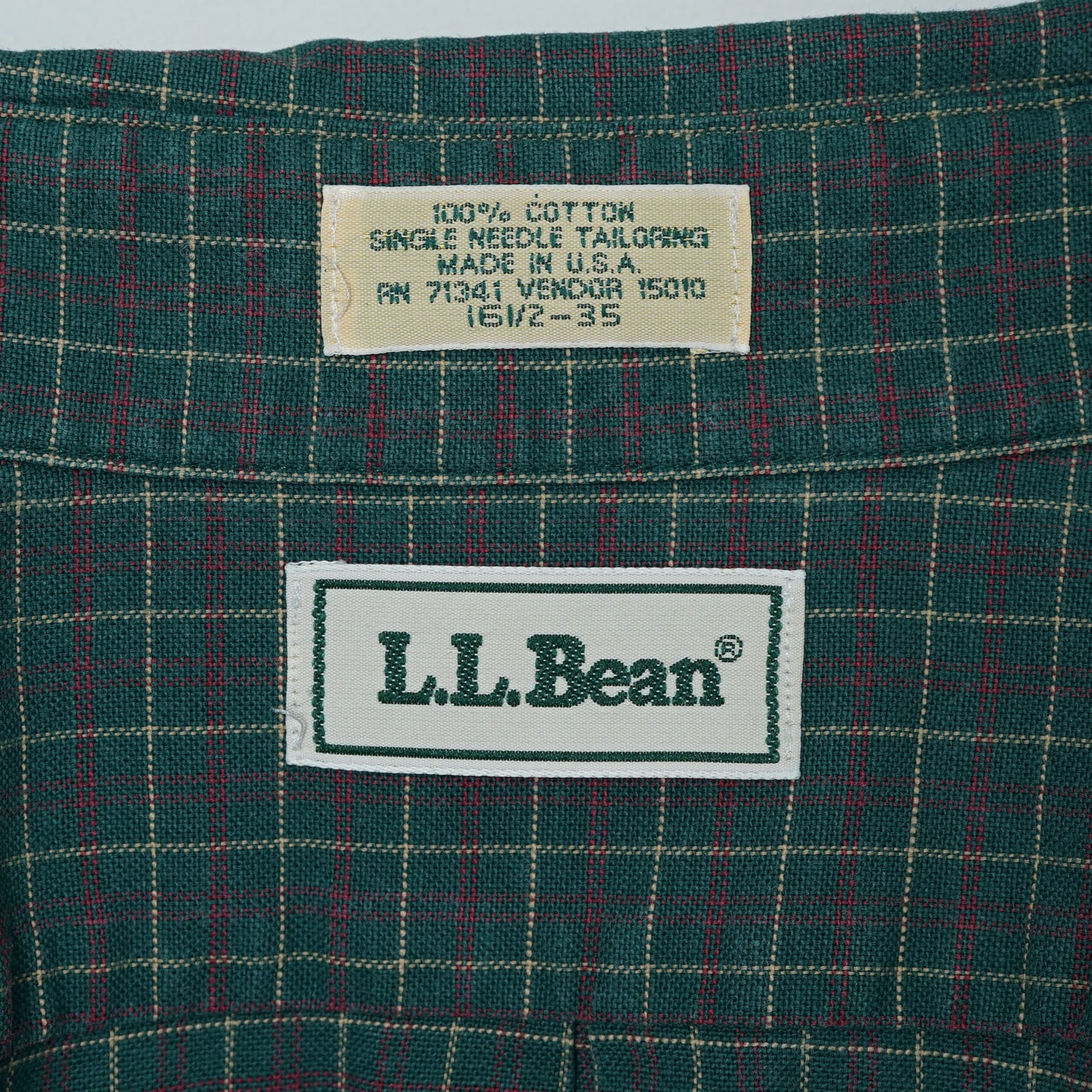 L.L.Bean Cotton Check BD Shirt / Mid ’90s (Made in USA)