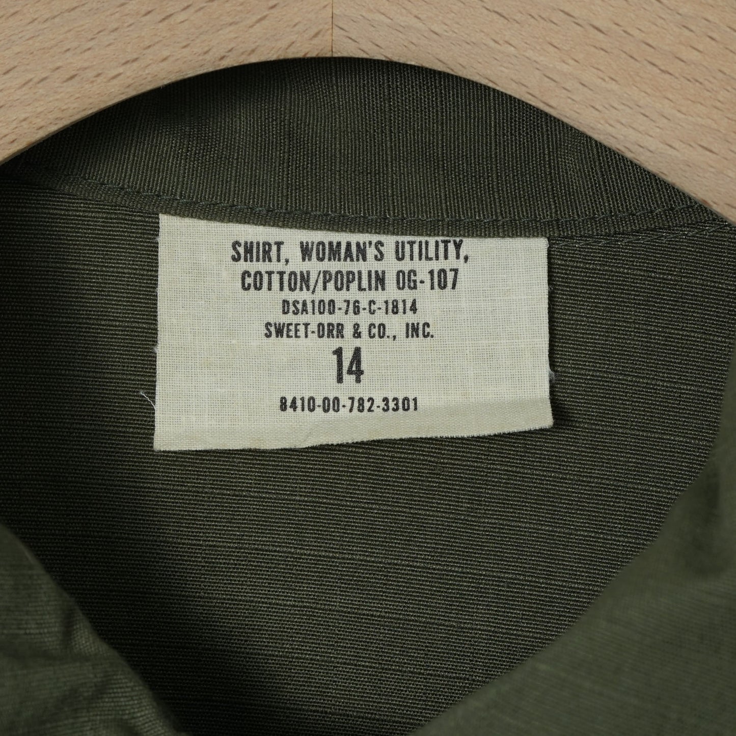 U.S. Military OG-107 Women’s Utility Shirt / Mid ’70s (Made in USA)