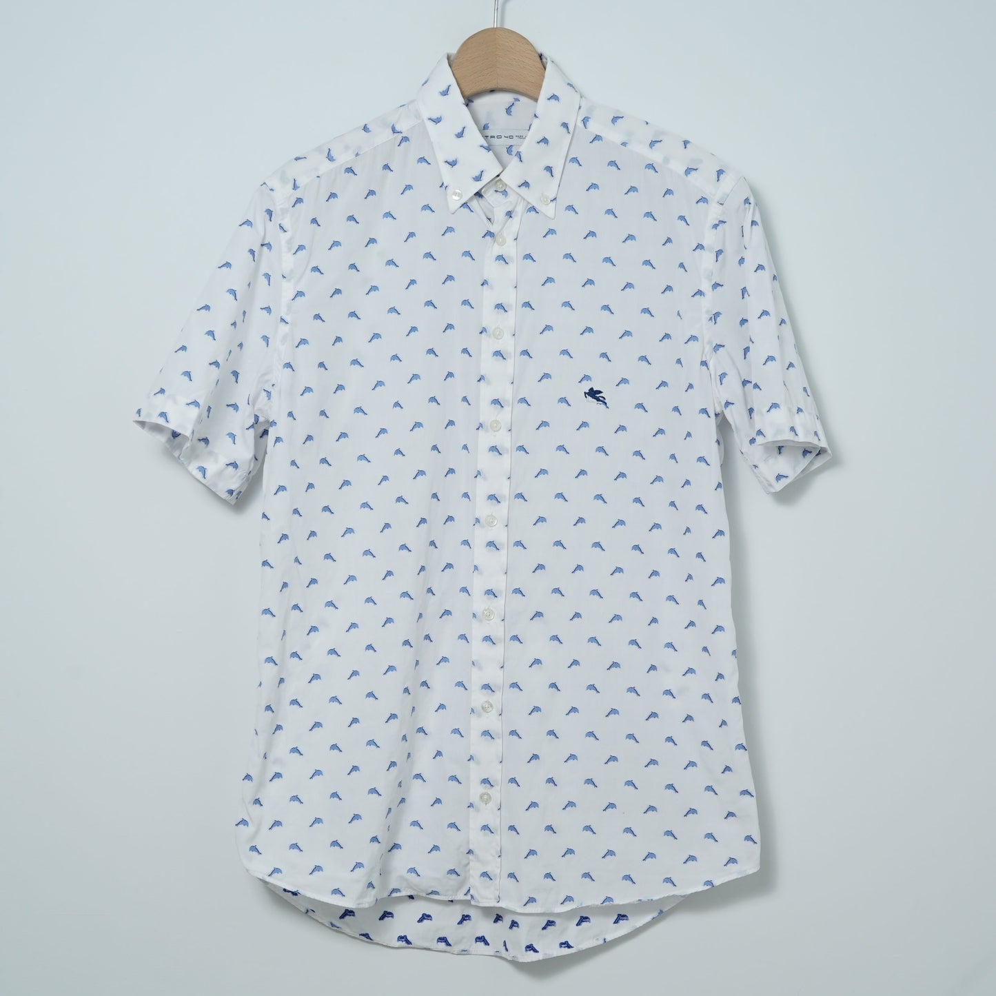 Etro All-over Dolphin Motif BD Shirt / Late '00s-Early '10s (Made in Italy)