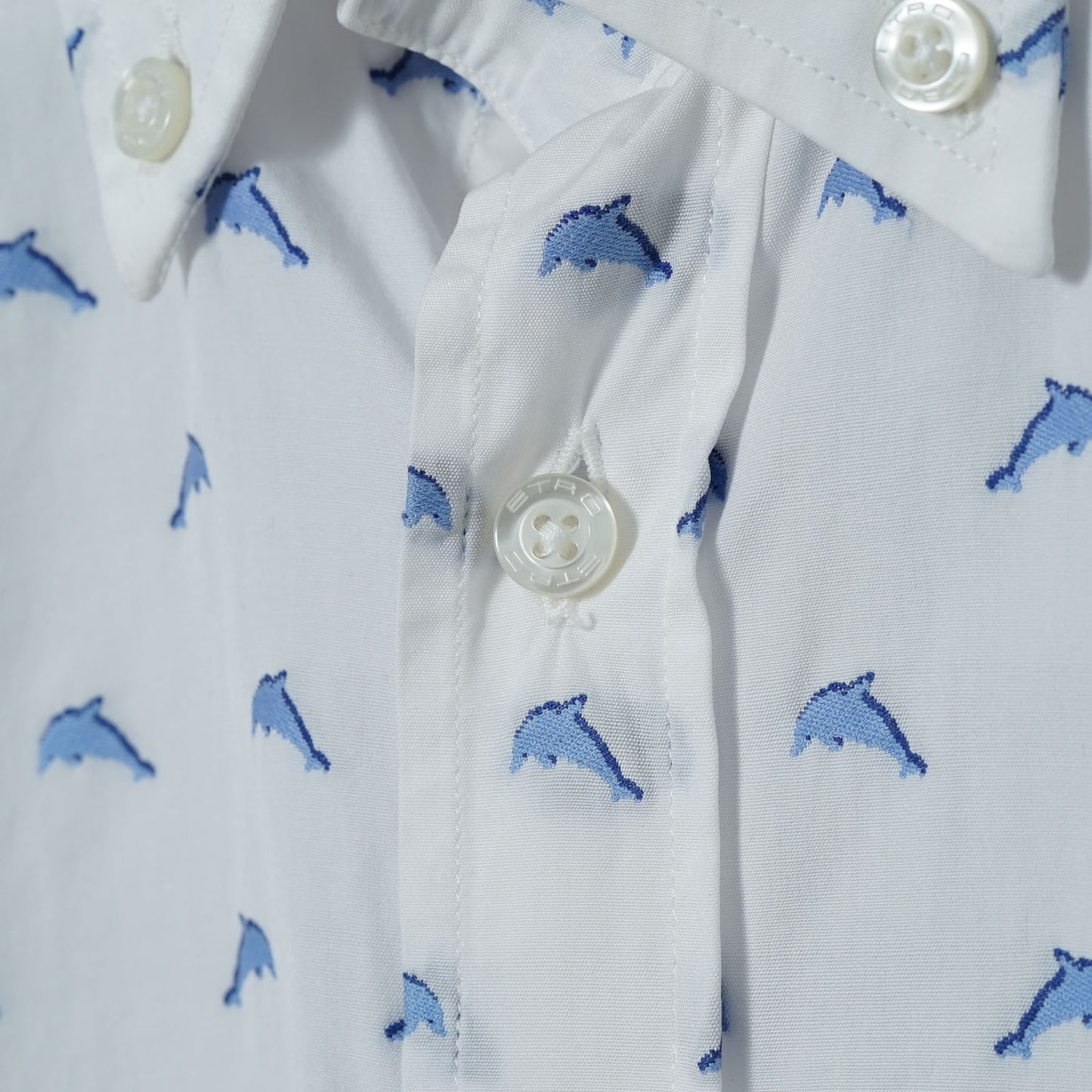 Etro All-over Dolphin Motif BD Shirt / Late '00s-Early '10s (Made in Italy)
