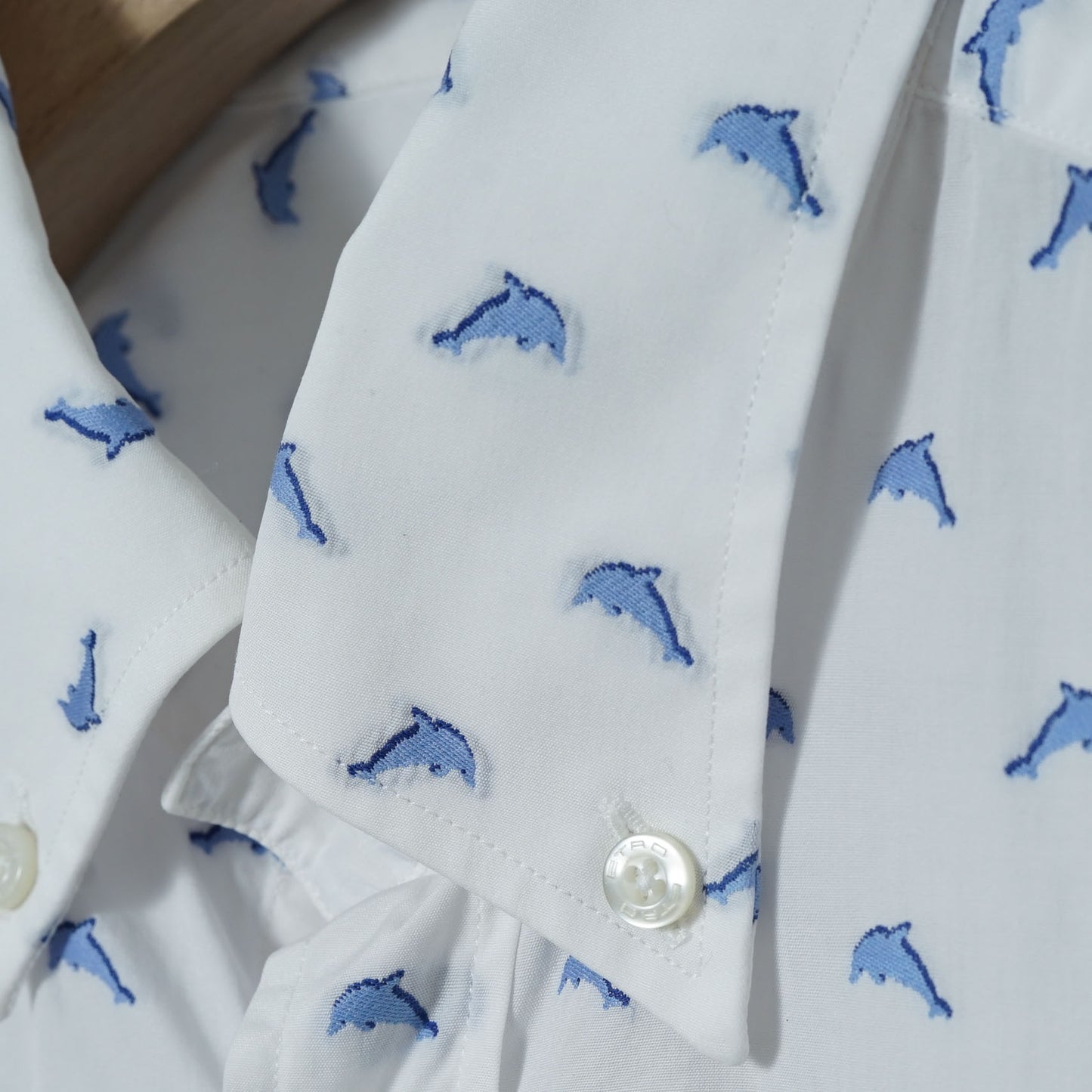 Etro All-over Dolphin Motif BD Shirt / Late '00s-Early '10s (Made in Italy)