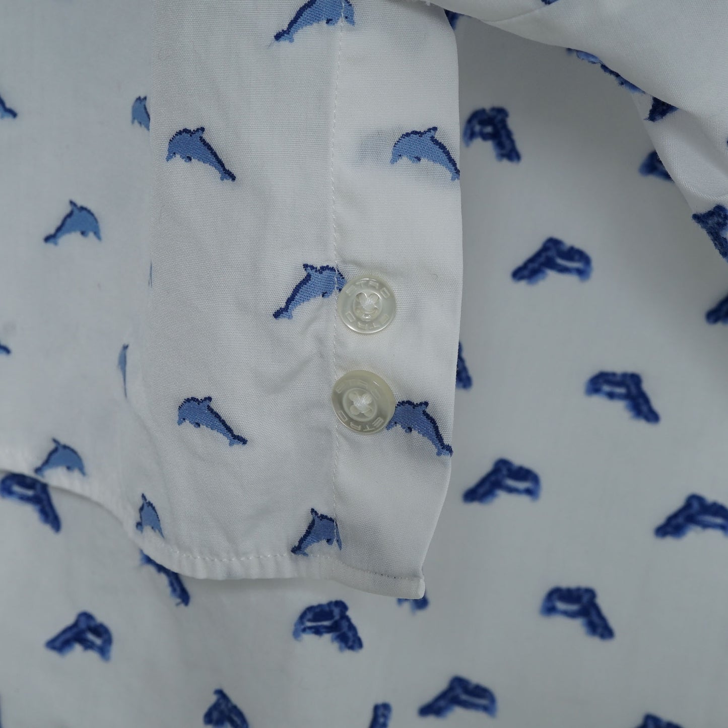 Etro All-over Dolphin Motif BD Shirt / Late '00s-Early '10s (Made in Italy)