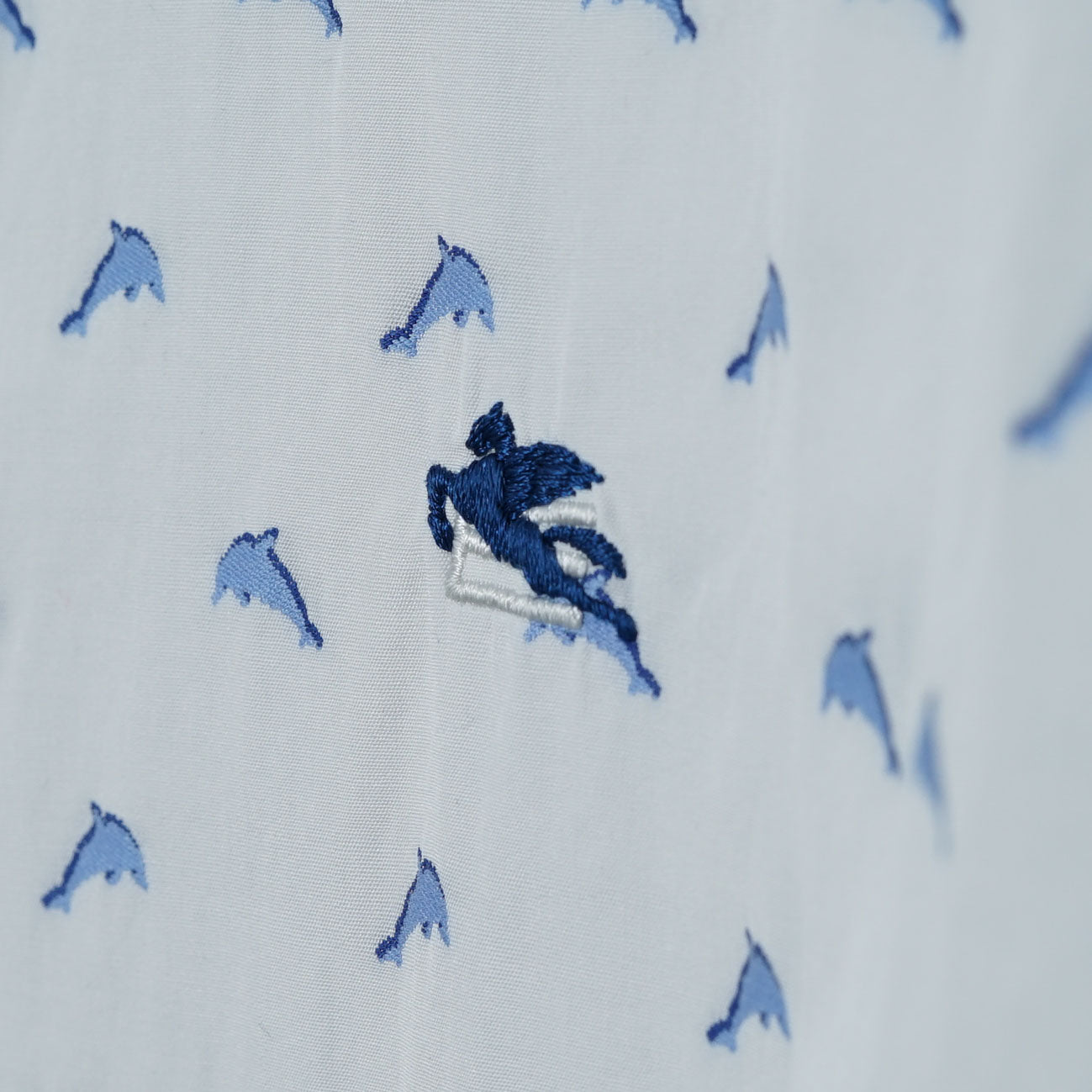 Etro All-over Dolphin Motif BD Shirt / Late '00s-Early '10s (Made in Italy)