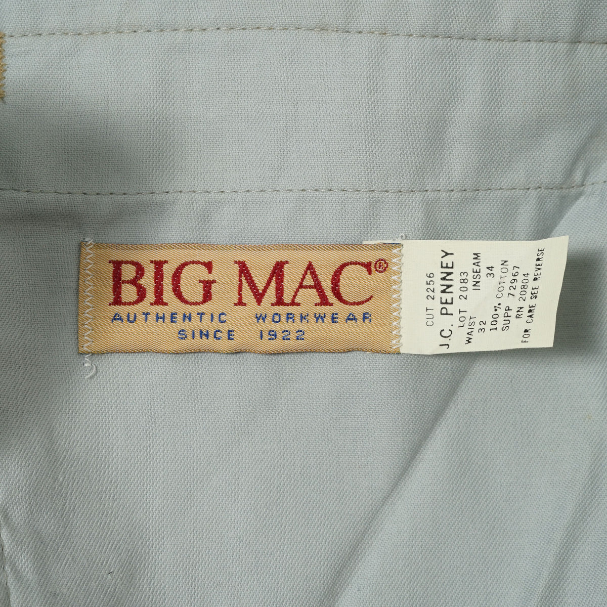 Big Mac J.C. Penney Cotton Work Trousers / Early  ’80s-Mid ’80s (Made in USA)
