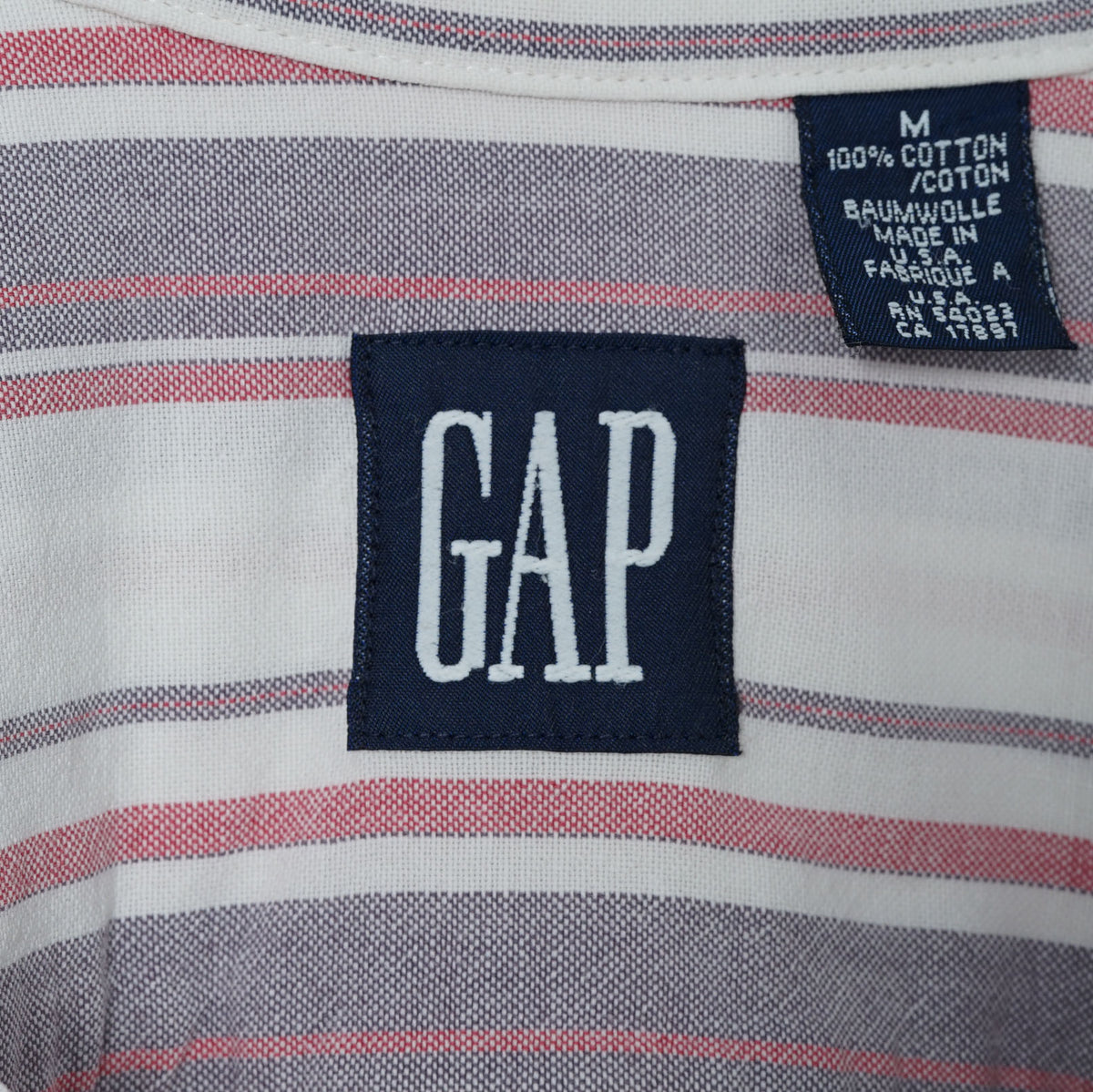 Gap Cotton Strip BD Shirt / Early ’90s-Mid ’90s (Made in USA)