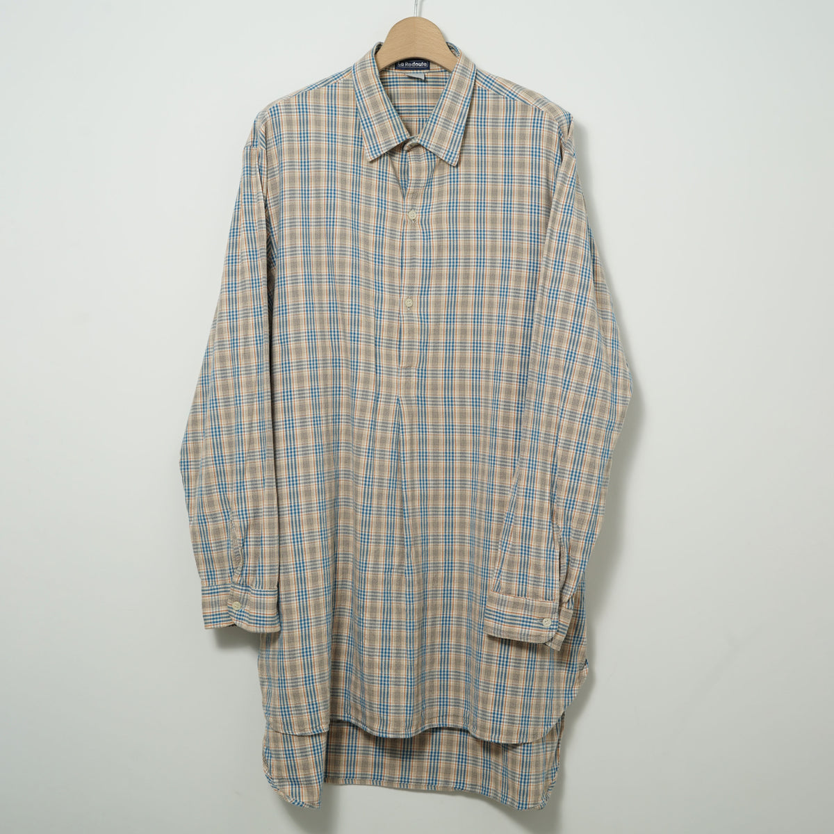 La Redoute Check Grandfather Shirt / Late ’80s-Early ’90s (Made in France)