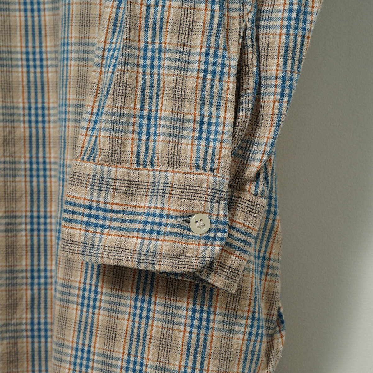 La Redoute Check Grandfather Shirt / Late ’80s-Early ’90s (Made in France)