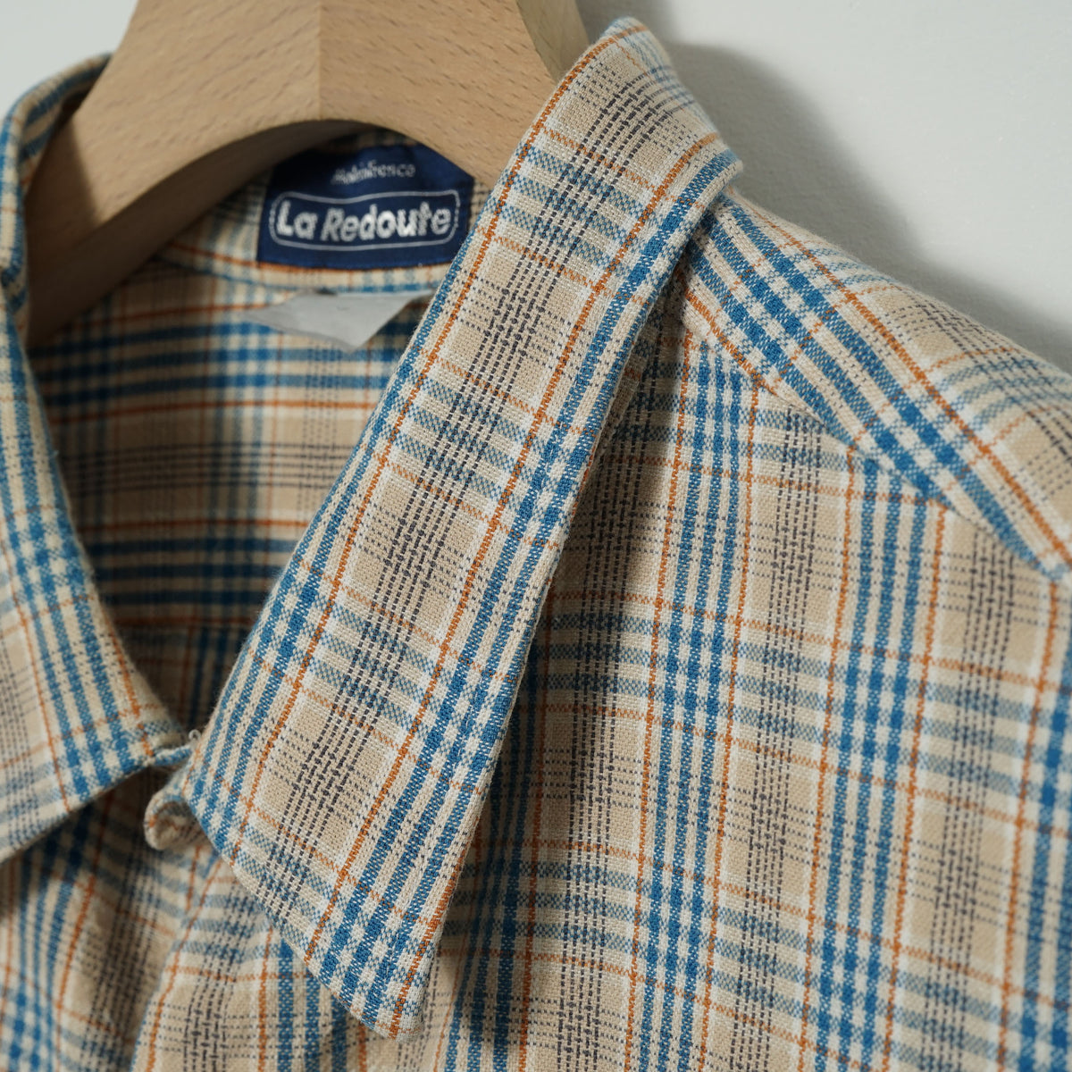 La Redoute Check Grandfather Shirt / Late ’80s-Early ’90s (Made in France)
