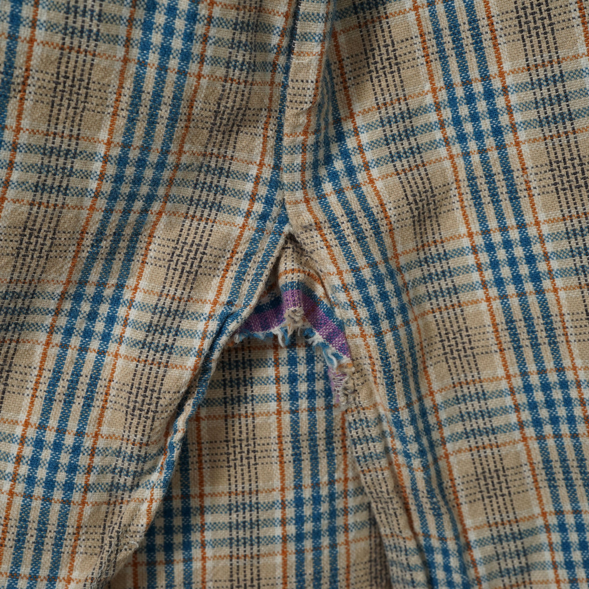 La Redoute Check Grandfather Shirt / Late ’80s-Early ’90s (Made in France)
