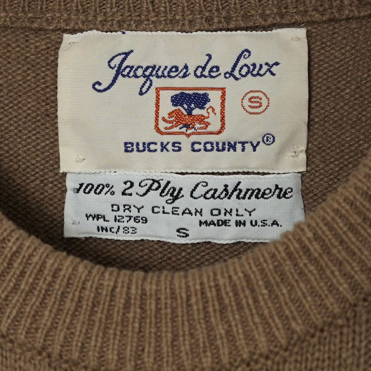 Jacques de Loux 2-Ply Cashmere Cable Knit Sweater / Late '80s-Early '90s (Made in USA)