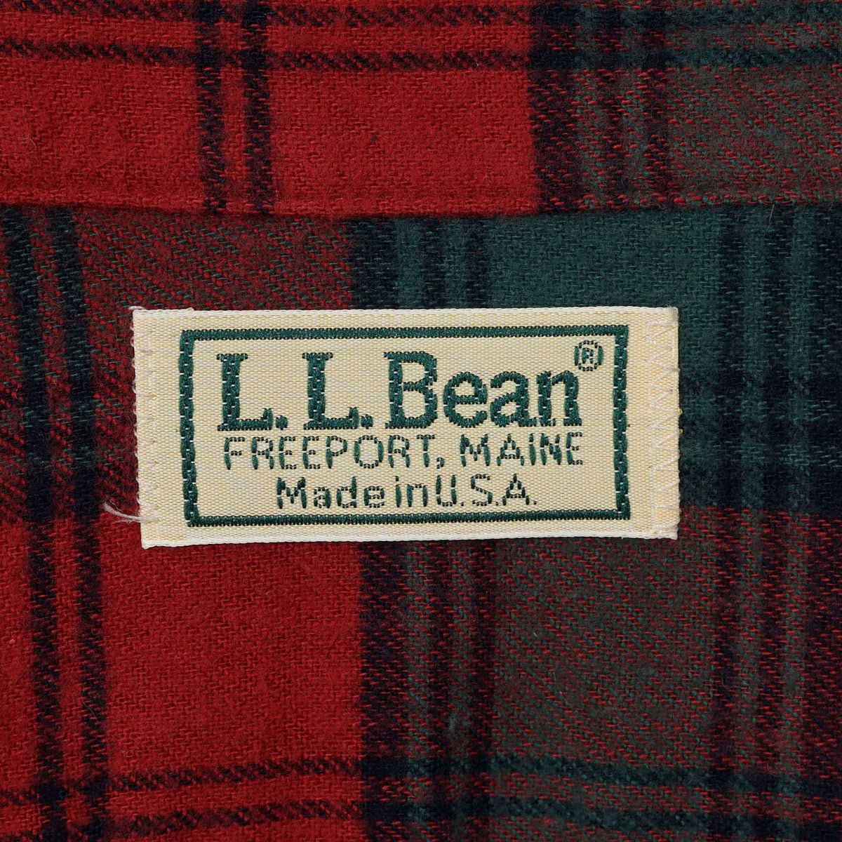 L.L.Bean Cotton Flannel BD Shirt / Late '80s-Early '90s (Made in USA)