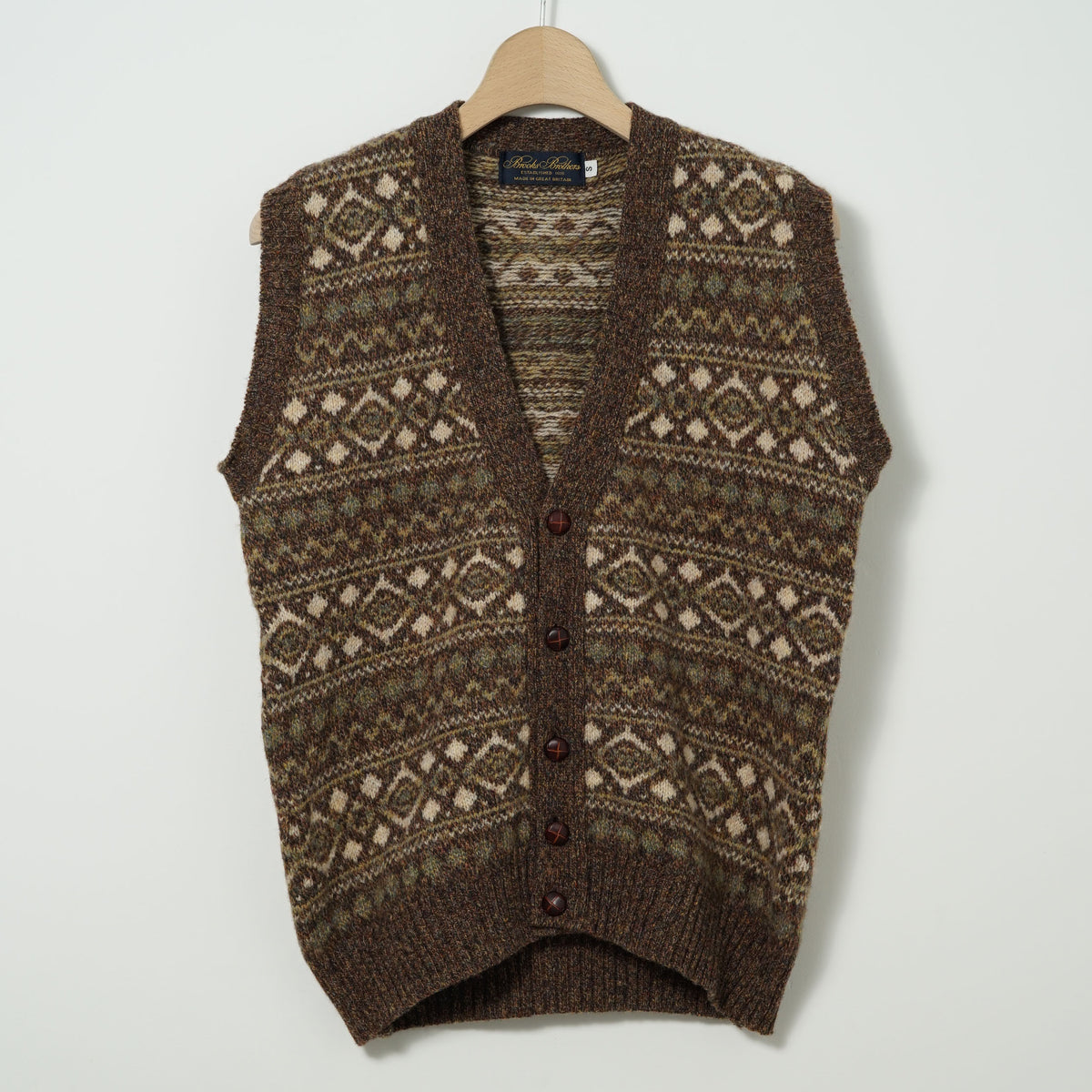 Brooks Brothers Wool Knit Vest / Late '90s-Early '00s (Made in Great Britain)